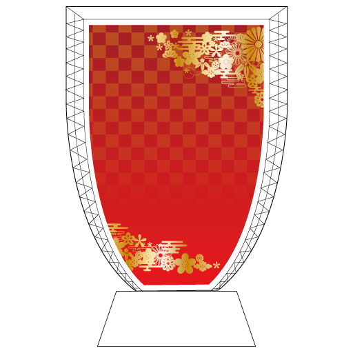 レッド市松ゴールドフラワー