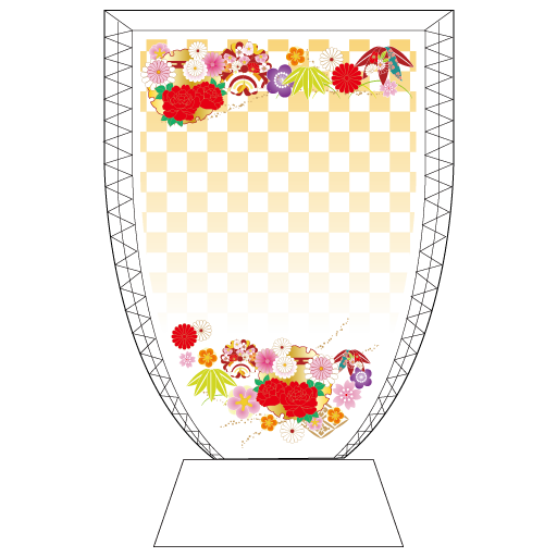 ブラックゴールド市松フラワー