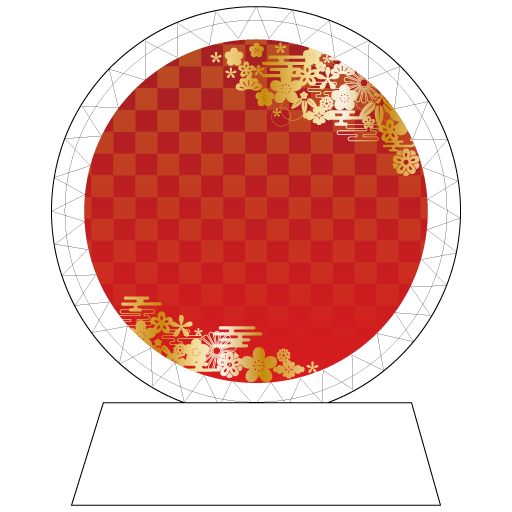 レッド市松フラワー