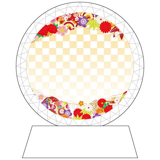 ブラックゴールド市松フラワー
