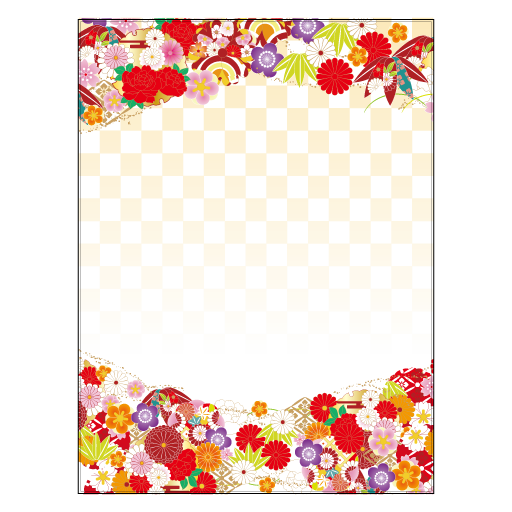 和柄チェックフラワー