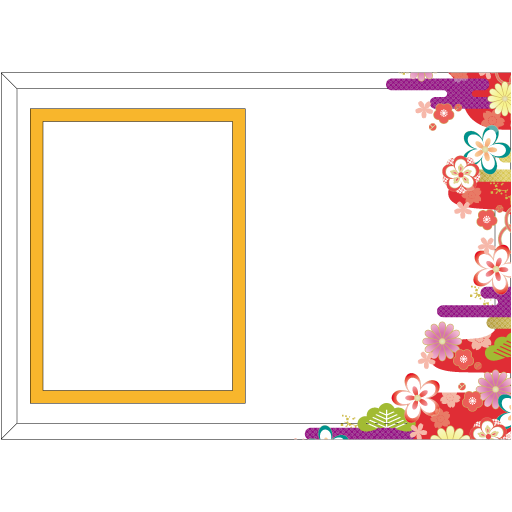 和風花柄コーナー装飾