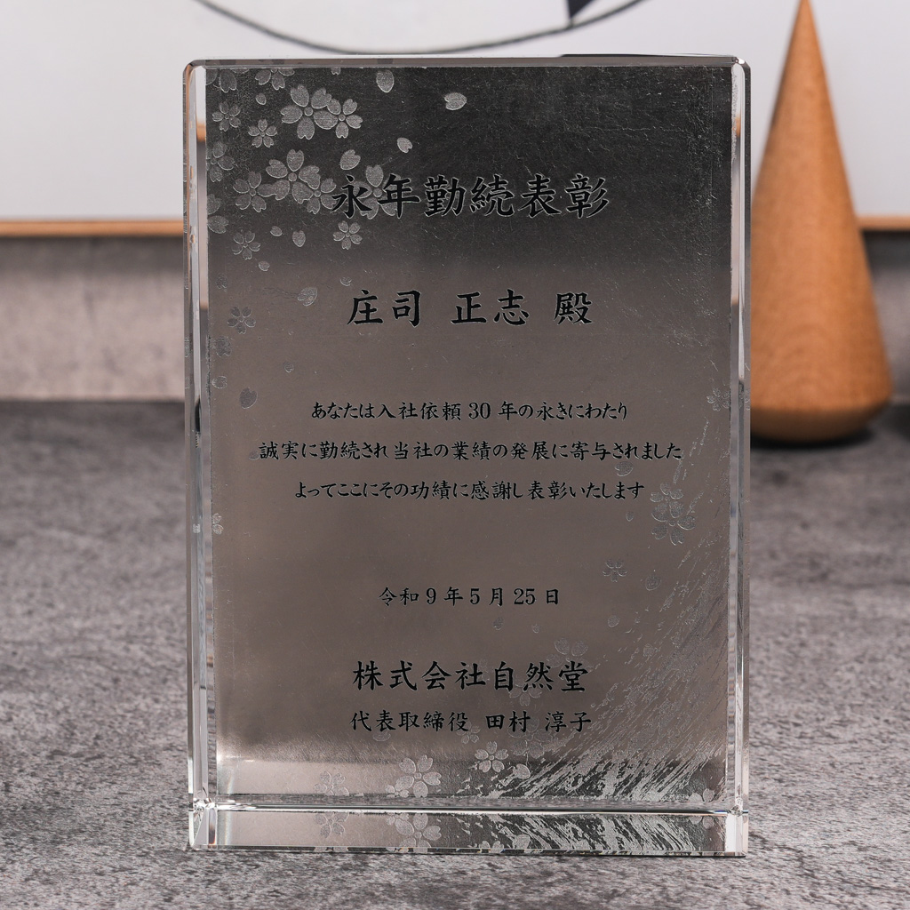 箔加工クリスタル楯 DP-17